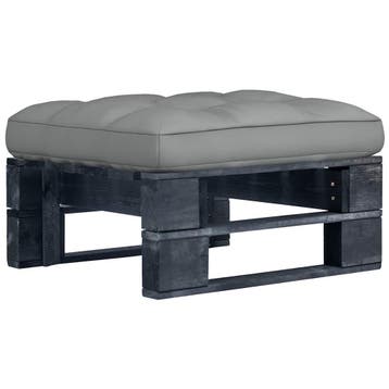 vidaXL Tuinhocker pallet zwart geïmpregneerd grenenhout, Verzenden, Nieuw