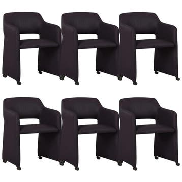 Set van 6 Leren eetkamerstoelen Icon - Toledo Merlin, Maison & Meubles, Ophalen of Verzenden
