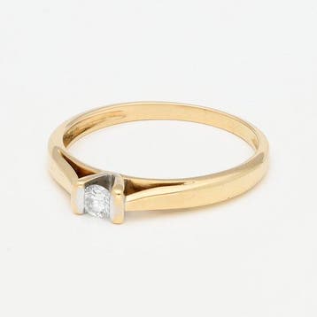 Ring - 18 karaat Geel goud Diamant (Natuurlijk) - Solitair, Bijoux, Sacs & Beauté