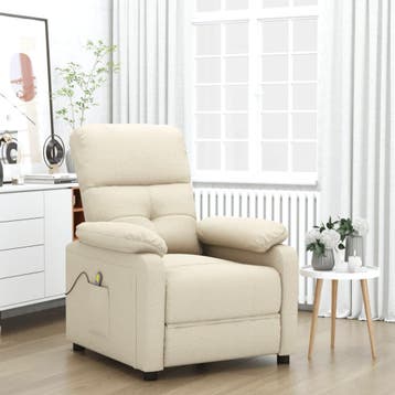 vidaXL Massagestoel stof crèmekleurig, Huis en Inrichting, Stoelen, Verzenden, Nieuw