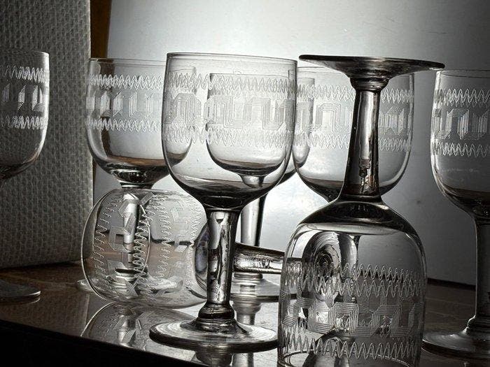 Drinkglas (8) - Glas, Antiek en Kunst, Antiek | Glaswerk en Kristal