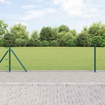 vidaXL gelast draadhek met betonnen voetstuk 25 x 0,6 m, Verzenden, Nieuw