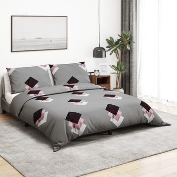 vidaXL Dekbedovertrekset 200x200 cm katoen grijs, Verzenden, Nieuw