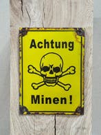 WOII Let op mijnen! Emaille bord - Tweede Wereldoorlog -