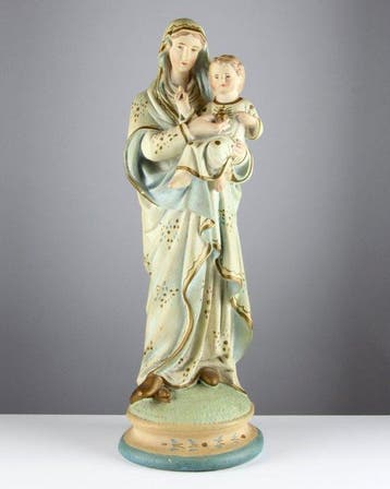 Beeldje - Mary with Child - Gips