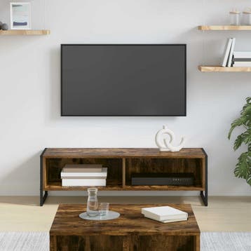 vidaXL TV Kast 100 x 36,5 x 30,5 cm Rook Eik Bewerkt hout, Verzenden