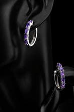 Boucles doreilles créoles élégantes en améthyste – Argent