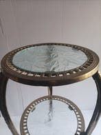 Table dappoint - Laiton, bronze et cristal gravé. - Seconde