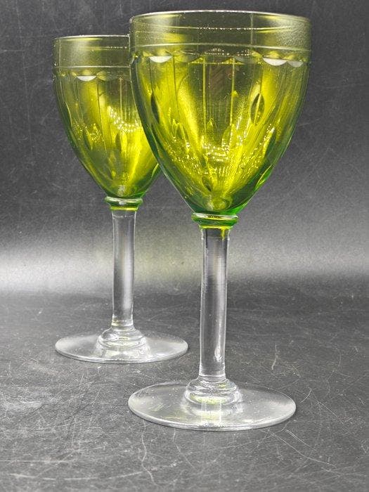 Val Saint Lambert - Charles Graffart - Wijnglas (2) - nestor, Antiek en Kunst, Antiek | Meubels | Tafels