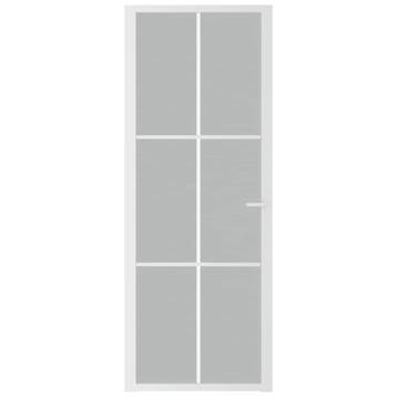 vidaXL Binnendeur 76x201,5 cm matglas en aluminium wit, Verzenden