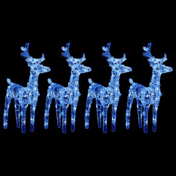 vidaXL Kerstrendieren 4 st 160 LEDs acryl blauw, Verzenden, Nieuw