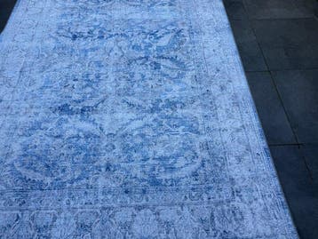 B2B Carpets - Green Village Blue – Vintage Design Vloerkleed, Nieuw