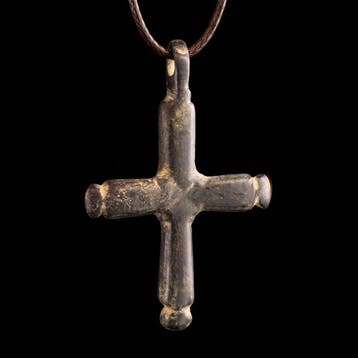 Viking periode Brons Zeldzame Scandinavische bronzen kruis