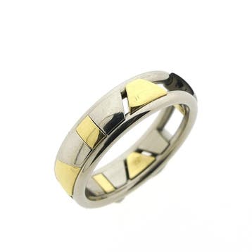 Bicolor gouden schuifbare ring met palladium, Ophalen of Verzenden