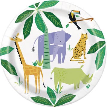 Dieren Borden Safari Jungle 23cm 8st, Hobby en Vrije tijd, Verzenden, Nieuw