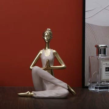 1pc Modern Abstract Yoga Statue - Elegant Female Figurine