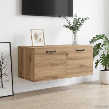 vidaXL Wandkast Muurmontage Artisanaal eiken 80 x 36,5 x 35, Huis en Inrichting, Kasten | Wandmeubels, Verzenden, Nieuw