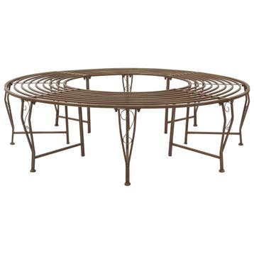 vidaXL Boom Bank 8-Aantal zitplaatsen Ø 160 x 44 cm Staal, Tuin en Terras, Verzenden, Nieuw