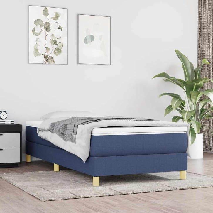 vidaXL Boxspring bed 80x200 cm stof blauw, Huis en Inrichting, Slaapkamer | Bedden, Nieuw, Verzenden