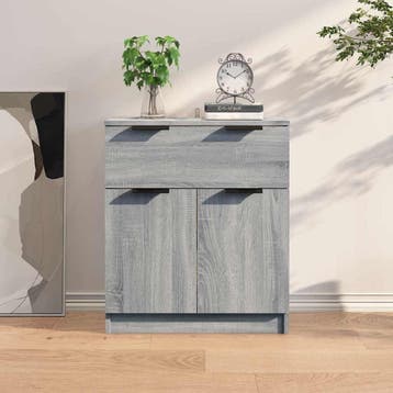 vidaXL Dressoir 60x30x70 cm bewerkt hout grijs sonoma eiken, Verzenden, Nieuw