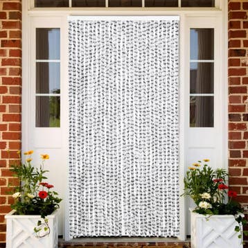 vidaXL Vliegengordijn 118x220 cm chenille lichtgrijs en, Verzenden
