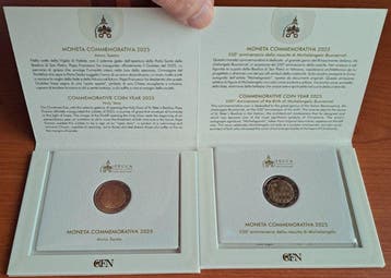 Vatican. 2 Euro 2025 Anno Santo + Michelangelo (2 coins), Postzegels en Munten