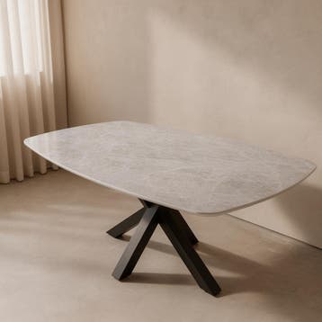 Quartz Taj Mahal eettafel met matrix poot 160x90, Nieuw