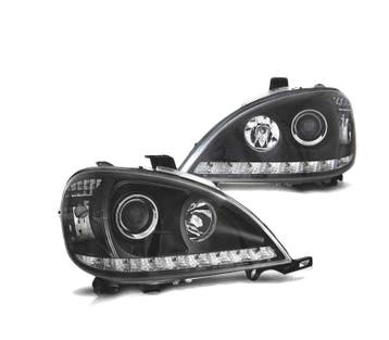 PHARES MERCEDES CLASSE ML W163 98-01 DAYLIGHT NOIRS, Verzenden