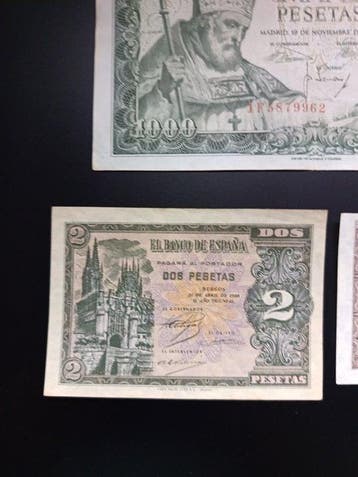 Spanje. - 3 banknotes - various dates (Zonder minimumprijs)