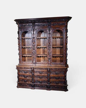 Dressoir - Hout, Eik - antieke buffetkast, Antiek en Kunst