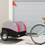 vidaXL Fietstrailer 45 kg ijzer zwart en rood, Verzenden, Nieuw