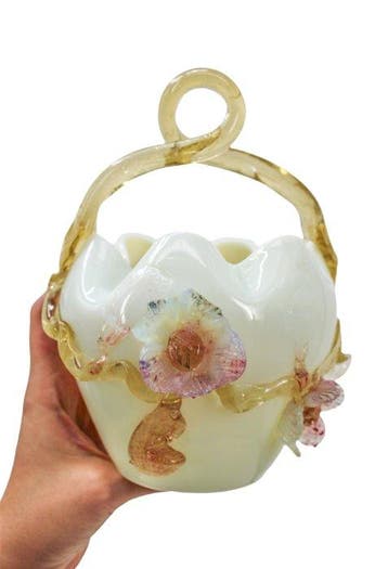Steven & Williams - Vaas - Uraniumglas, Opaline glas -, Antiek en Kunst, Antiek | Glaswerk en Kristal