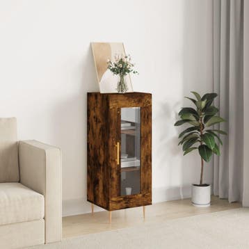 vidaXL Dressoir 34,5x34x90 cm bewerkt hout gerookt eiken, Verzenden, Nieuw
