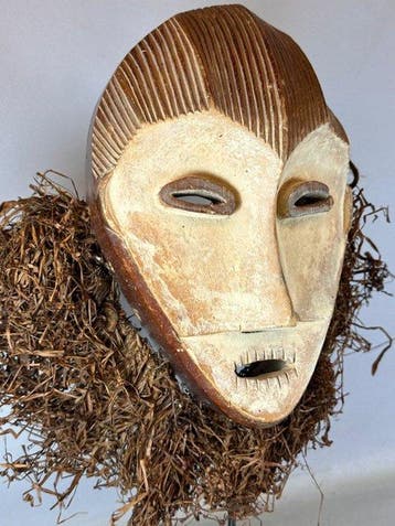 Afrikaans masker uit de Lega Bwami - Congo. (Zonder, Antiek en Kunst