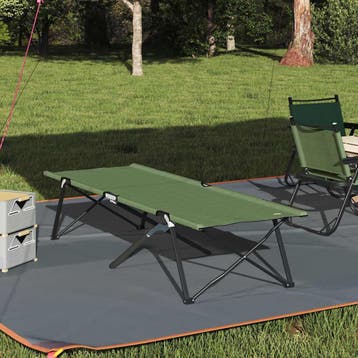 vidaXL Opvouwbaar Campingbed Groen 206 x 76 x 74 cm Oxford, Verzenden, Nieuw