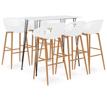 vidaXL 7-delige Barset wit, Verzenden