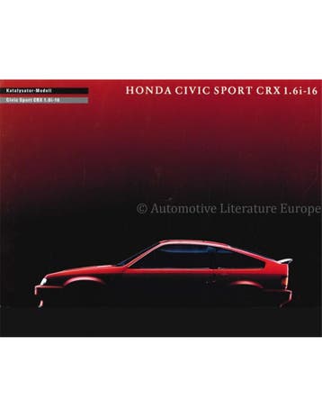 1987 HONDA CIVIC SPORT CRX 1.6i-16 BROCHURE DUITS