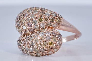 Zonder minimumprijs - Ring - 14 karaat Roségoud - 2.00ct.