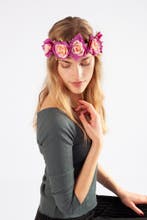 Bloemenkrans Haar Rozenkrans Paars Lichtroze Roze Bloemen Ha, Ophalen of Verzenden, Nieuw