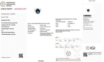 Ring - 18 karaat Witgoud - 7.38ct. tw. Topaas - Diamant -