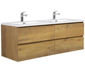 Badkamermeubel Set Angela 140cm Eiken Badmeubel, Huis en Inrichting, Badkamer | Badkamermeubels, Verzenden, Nieuw