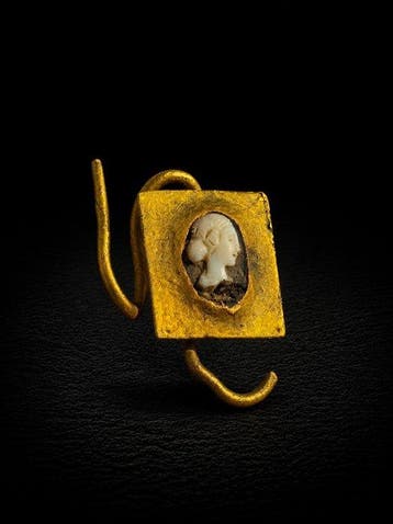 Oude Rome, Imperium Geel goud Broche - Cameo Broche