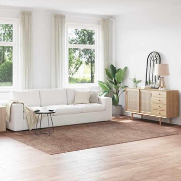 vidaXL Antislip Shaggy Tapijt Bruin 200 x 290 cm PP, Verzenden, Nieuw
