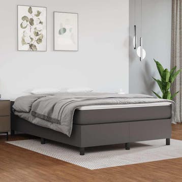 vidaXL Boxspring bed kunstleer grijs 140x200 cm, Verzenden, Nieuw