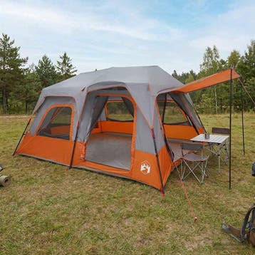 vidaXL Directe Tent 8-persoons Grijs en Oranje, Verzenden