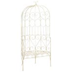 vidaXL Tuinbank 95 cm ijzer antiekwit, Verzenden, Nieuw