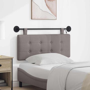 vidaXL Hangend hoofdbord Taupe Stof, Verzenden