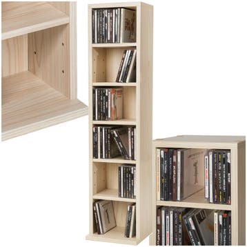 CD mediakast met 6 vakken 90x21x20cm - beuken, Verzenden, Nieuw