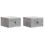 vidaXL Muurbevestigde Nachttafel 2 pcs Betongrijs 33 x 34,5, Huis en Inrichting, Verzenden, Nieuw