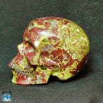 Met de hand gebeeldhouwde menselijke schedel op Dragon Blood, Verzamelen, Mineralen en Fossielen